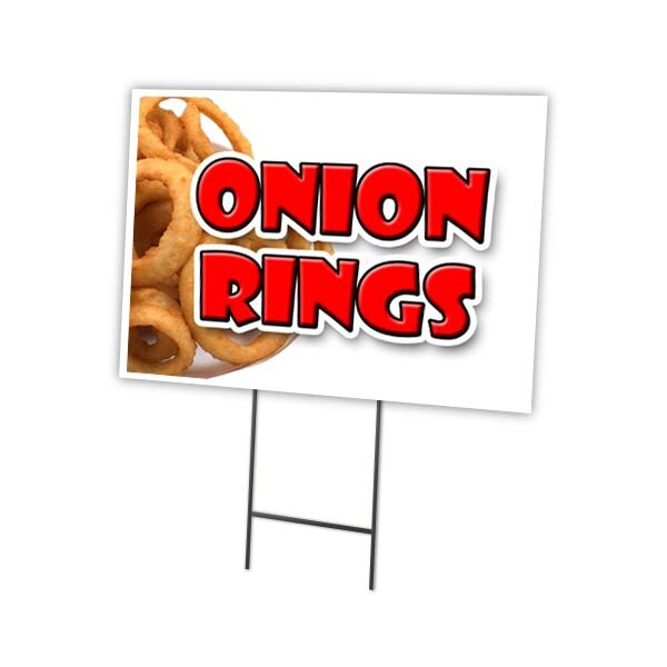 Signmission Onion Rings Yard Sign & Stake outdoor plastic coroplast window, C-1824 Onion Rings C-1824 Onion Rings - main